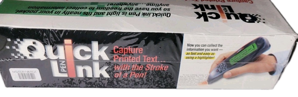 Wizcom Quick Link Pen Reader Scanner Print and Save Data Sealed NIB