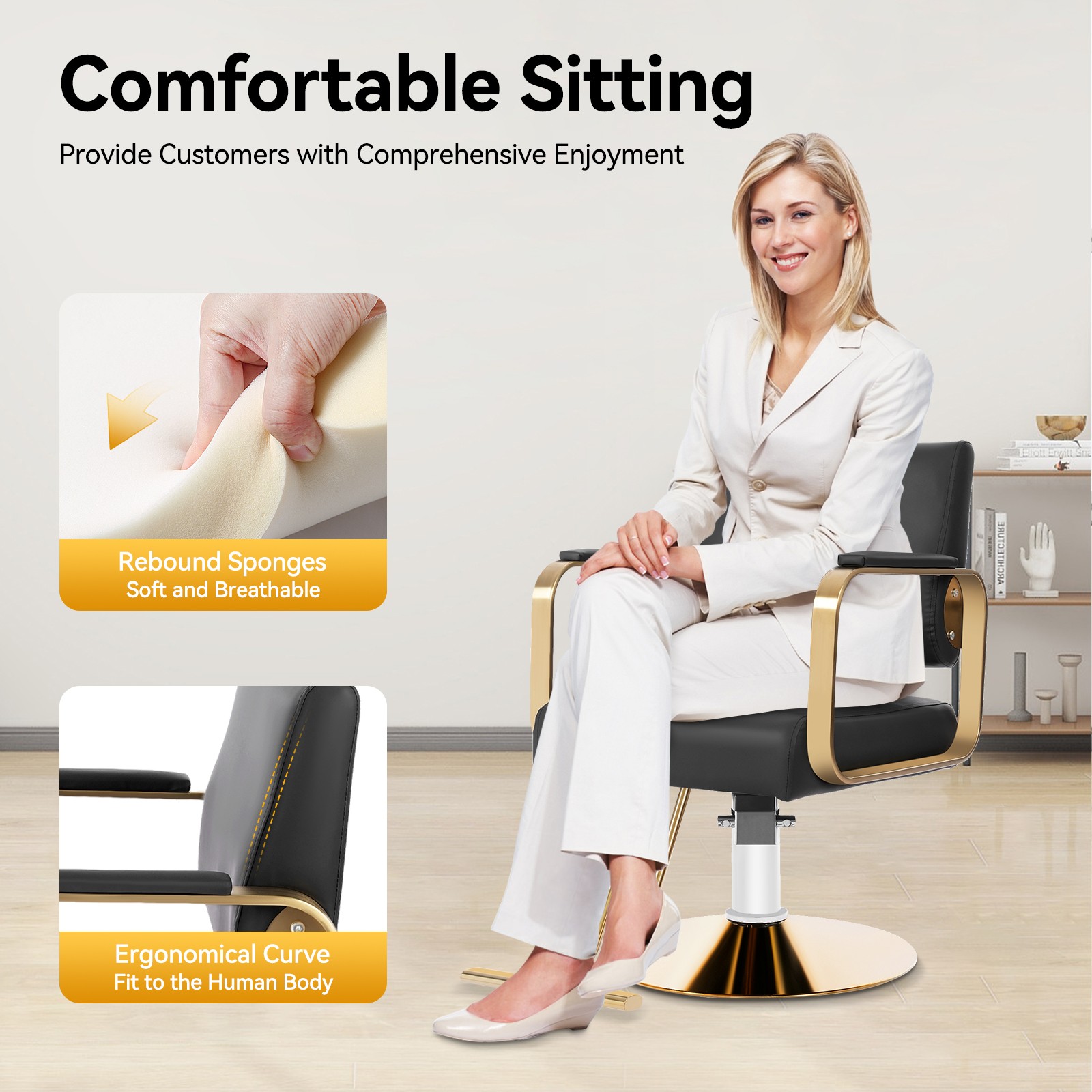 Hydraulic Barber Chair Adjustable Salon Beauty Spa Hair Styling Salon Chair