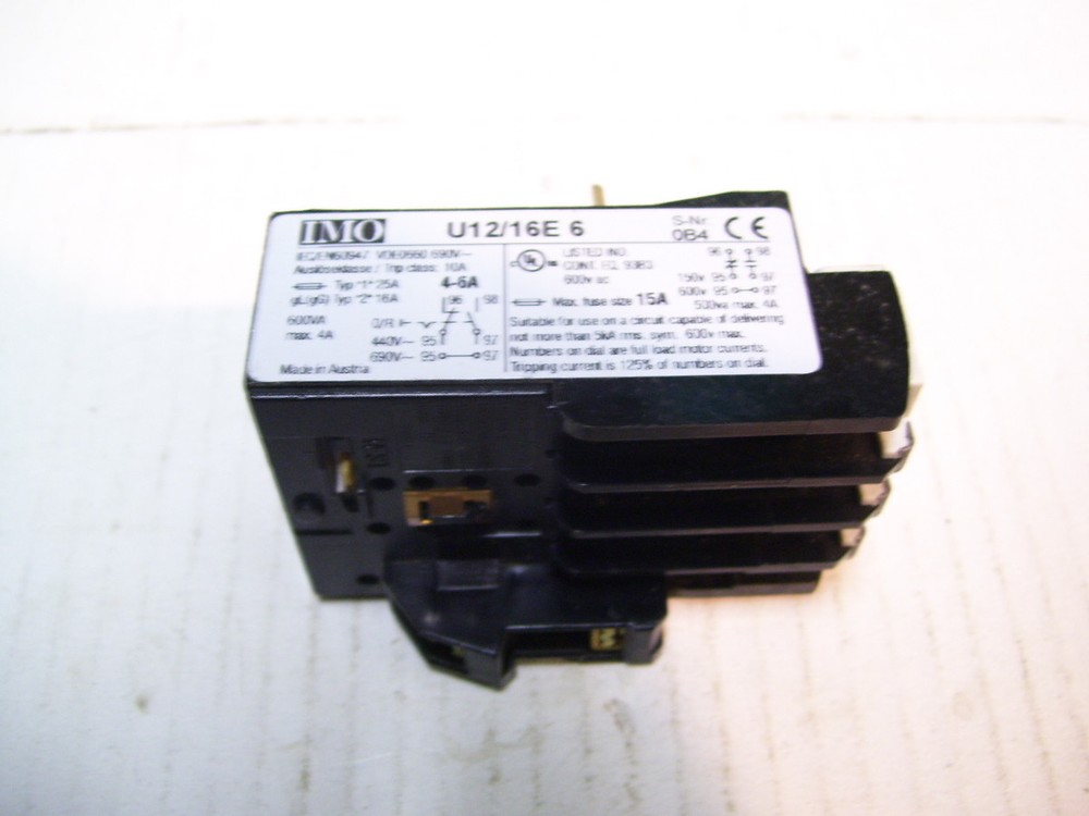 NEW IMO U12/16 E6 4-6A OVERLOAD RELAY P2291