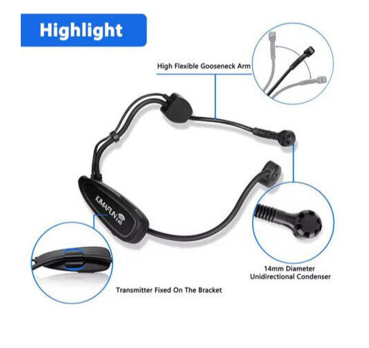 KIMAFUN Headset Wireless Microphone System Waterproof Sing Speak Perform DJ NEW