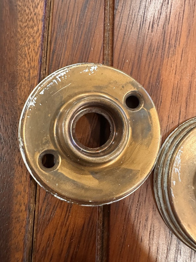 Antique / Vintage Door Knobs Cast Solid Brass Set Victorian Old Door Hardware
