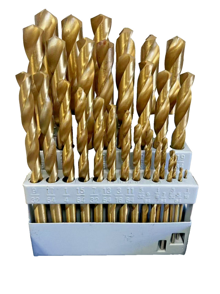 29Pc HSS Tin Coated Drill Bit Set 135 Degree Split Point