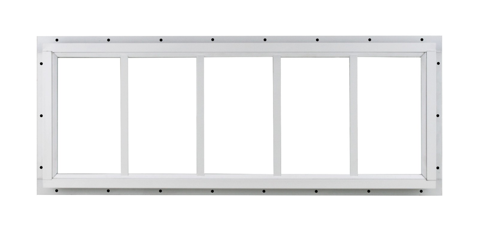 Shed Transom Window 10 x 29 White J-Channel Tempered Glass, Singel Pane