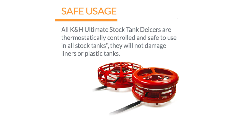 Stock Tank Deicer 500 Watts Cord Clip Safe Floating Submersible Automatic On Off