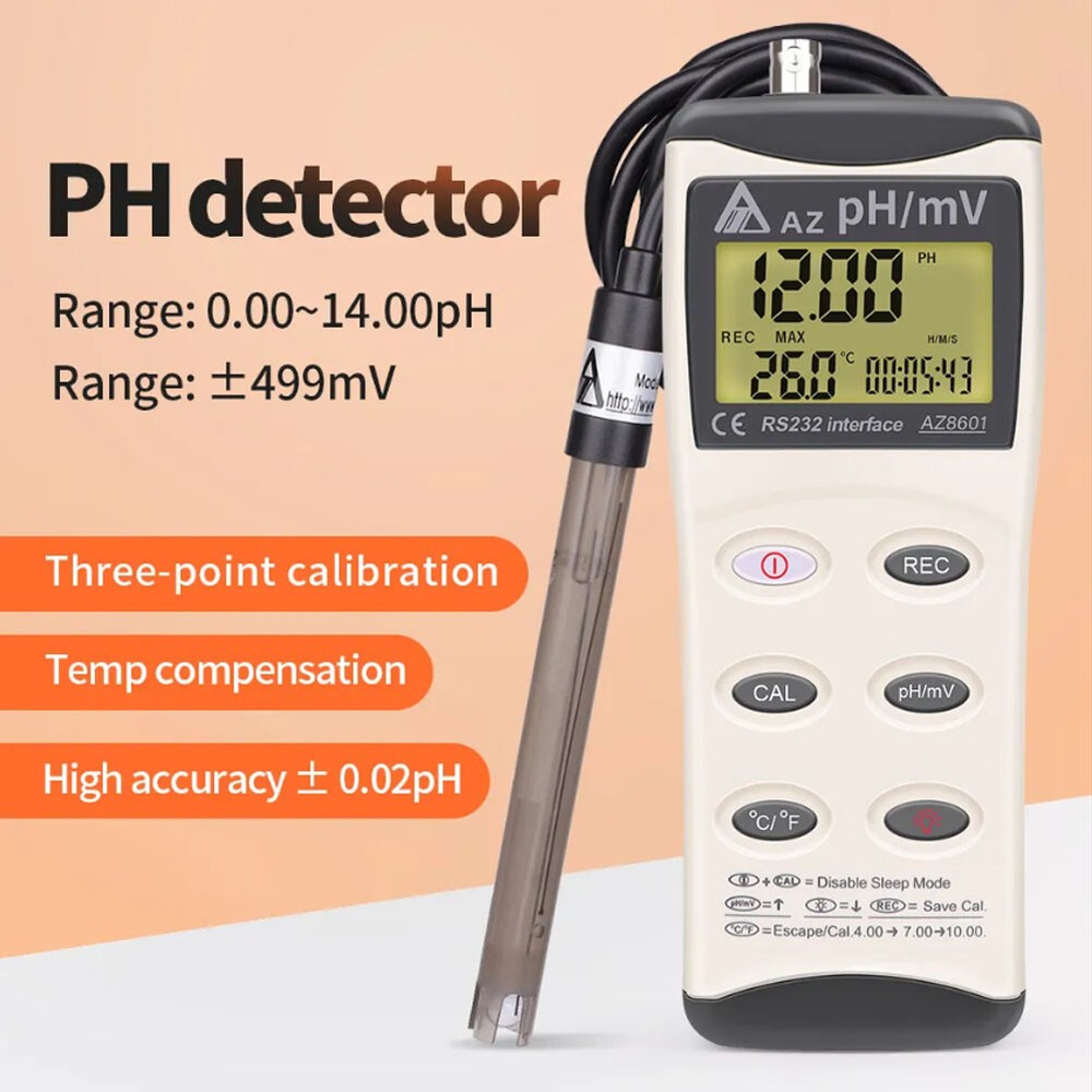 AZ8601 Handheld PH Meter PH & ORP Mv Temperature Meter Oxidation Reduction Meter