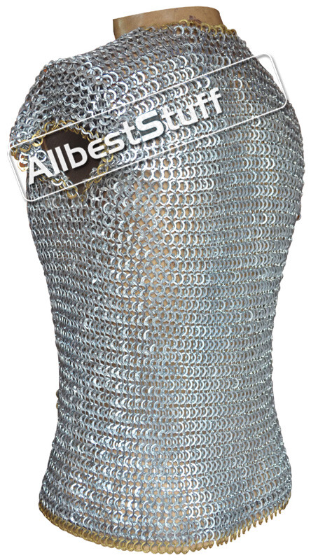 Medieval Small Chainmail Shirt Flat Riveted with washer Sleeveless Armor