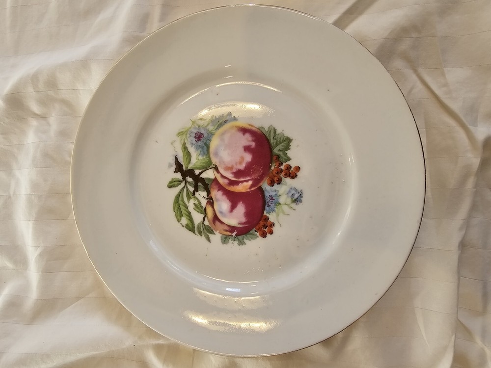 Vintage fruit themed plates and bowls
