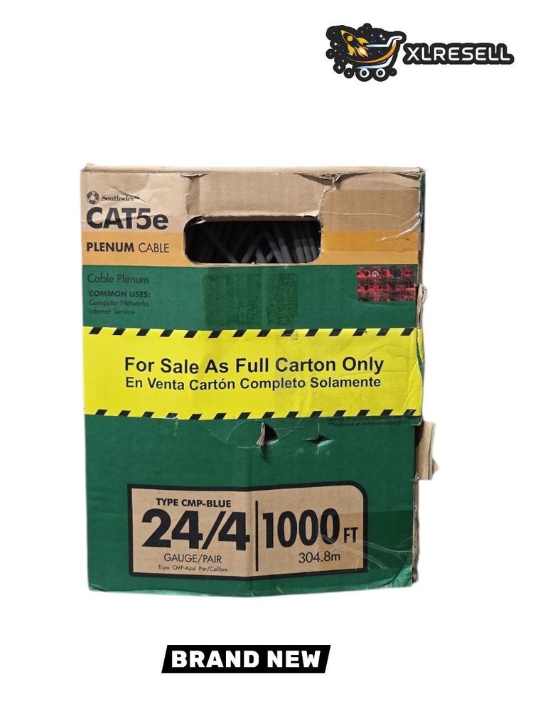 Southwire 1000 ft. Blue 24/4 Gauge/Pair CAT5e CMP (Plenum) Data Cable 1000 ft.