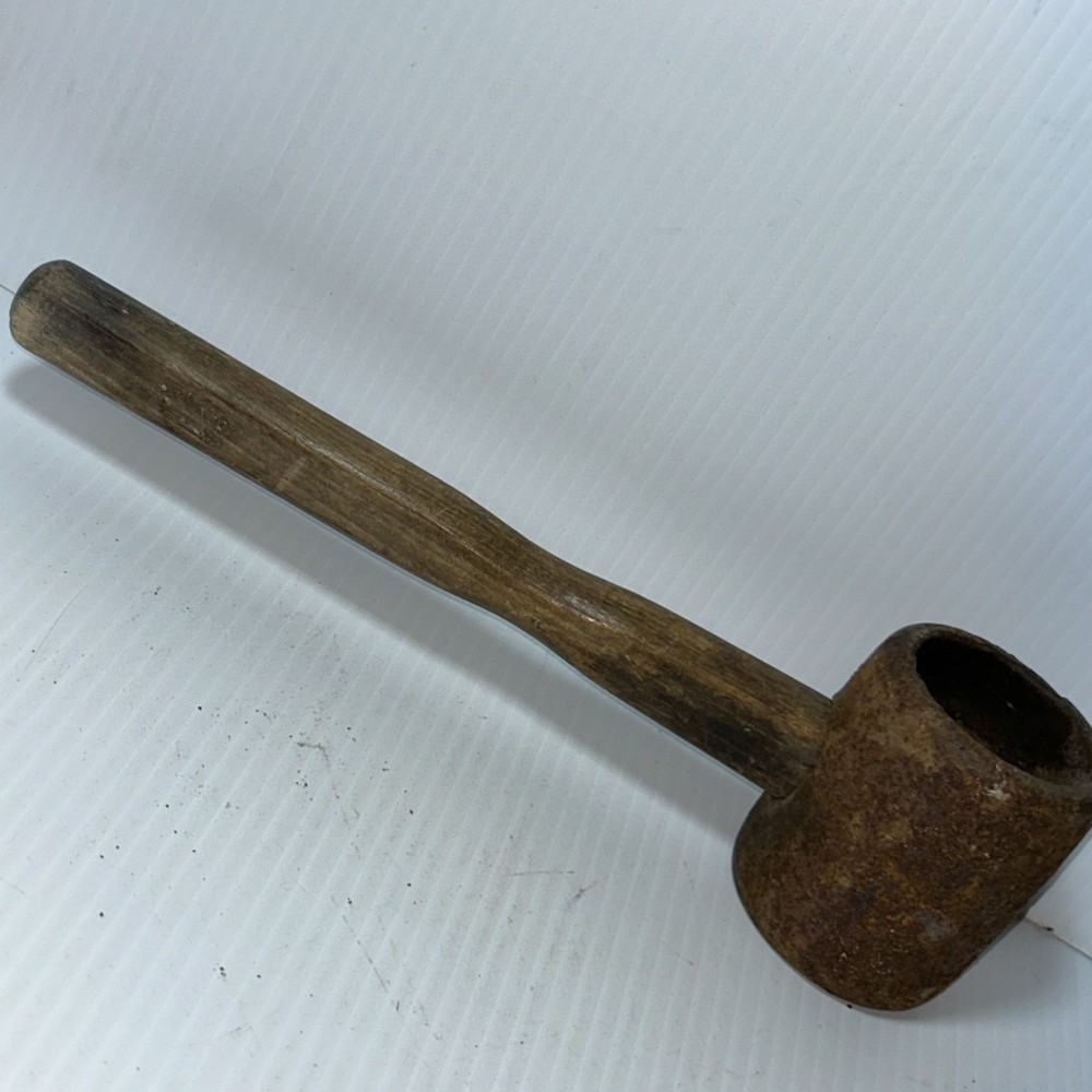 Antique Blacksmith Forming Hammer Concave Face Primitive Forging Tool Mallet