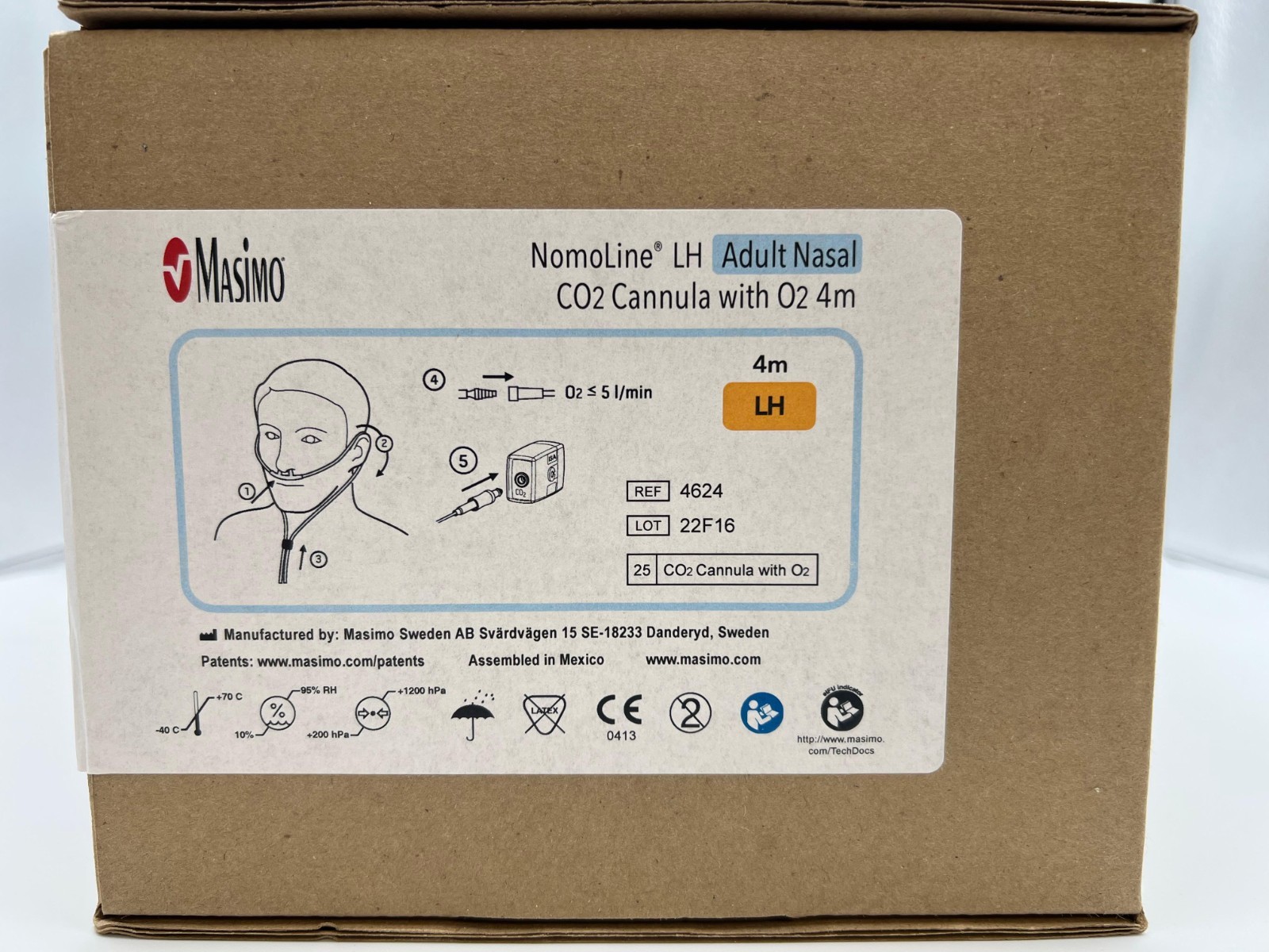 Box of 25 Masimo Nomoline LH Adult Nasal – REF 4624