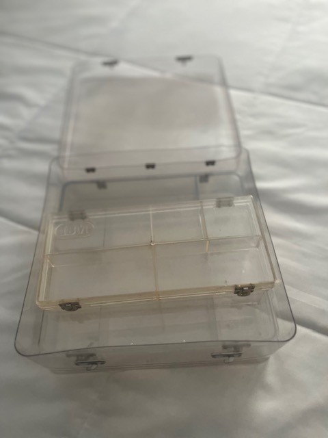 Vintage IBM branded storage cases, plastic coplymer, snap closures, hinged
