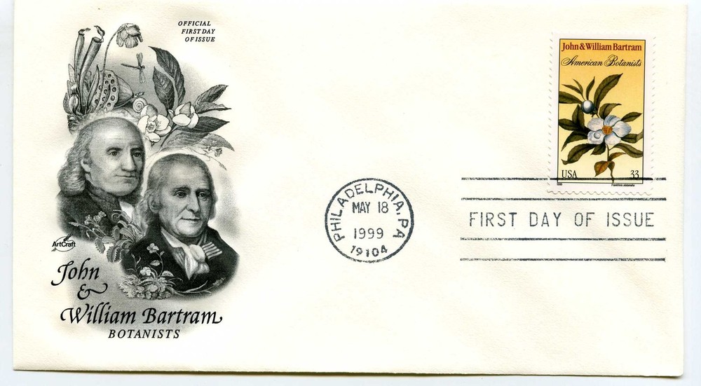 3314 John & William Bartram, Botanists, ArtCraft FDC