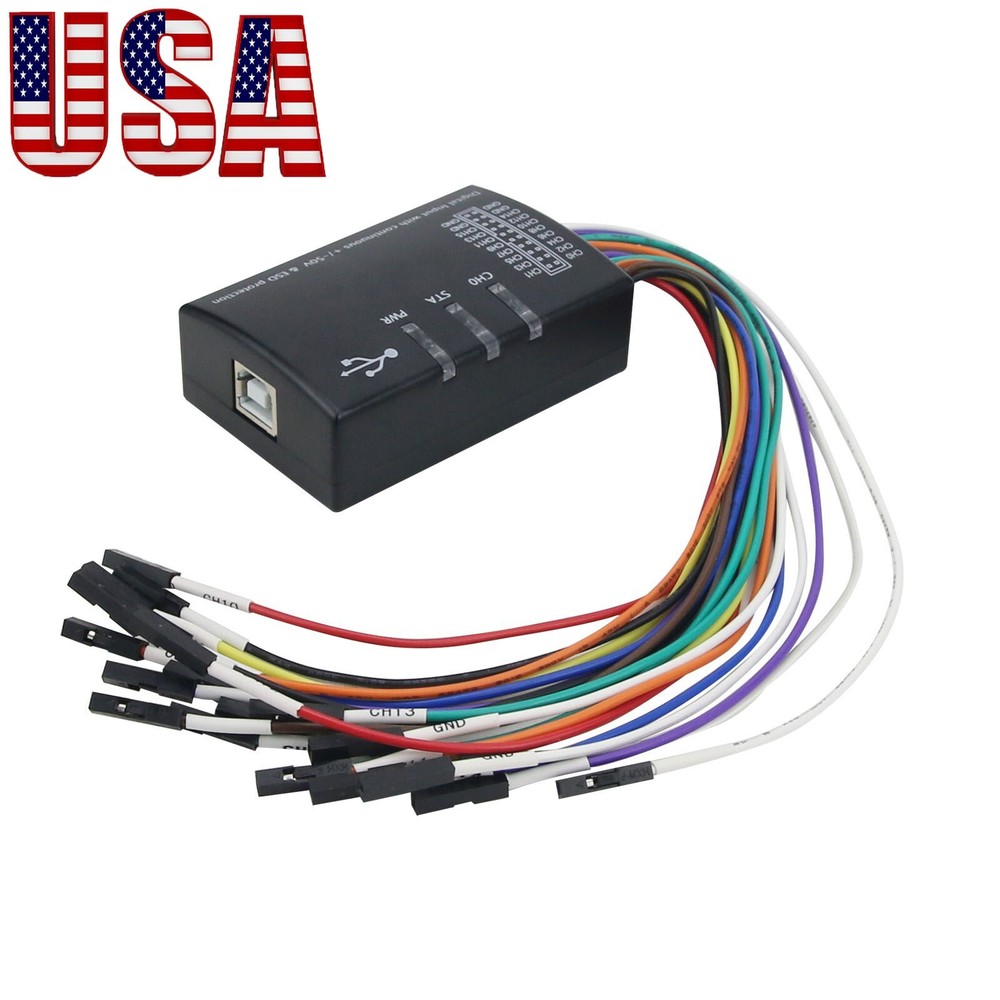 USA STOCK Mini 16 Logic Analyzer USB 100M Max Sample Rate 16CH Version 1.1.34