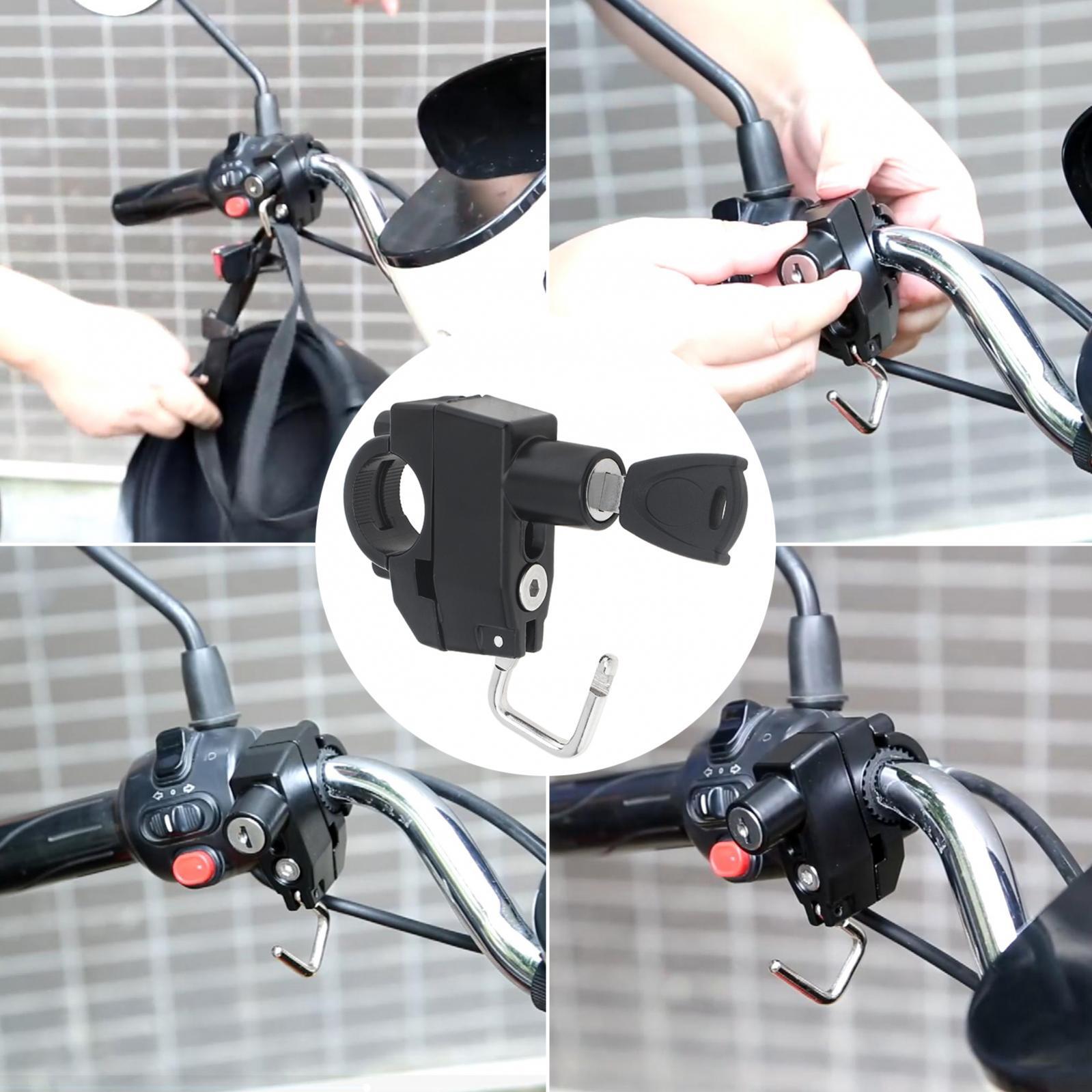 Motorcycle Helmet Lock Handlebar 22mm-25mm Anti-theft Security Motorbike 2 Keys