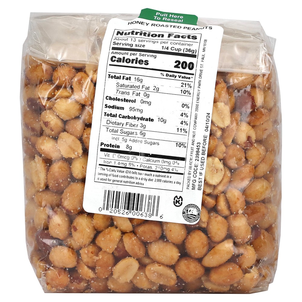Honey Roasted Peanuts, 16 oz (454 g)