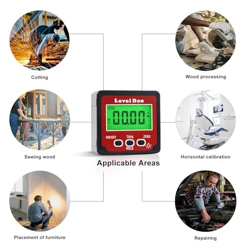 Digital Inclinometer Angle Finder Gauge, IP54 Digital Electronic Protractor