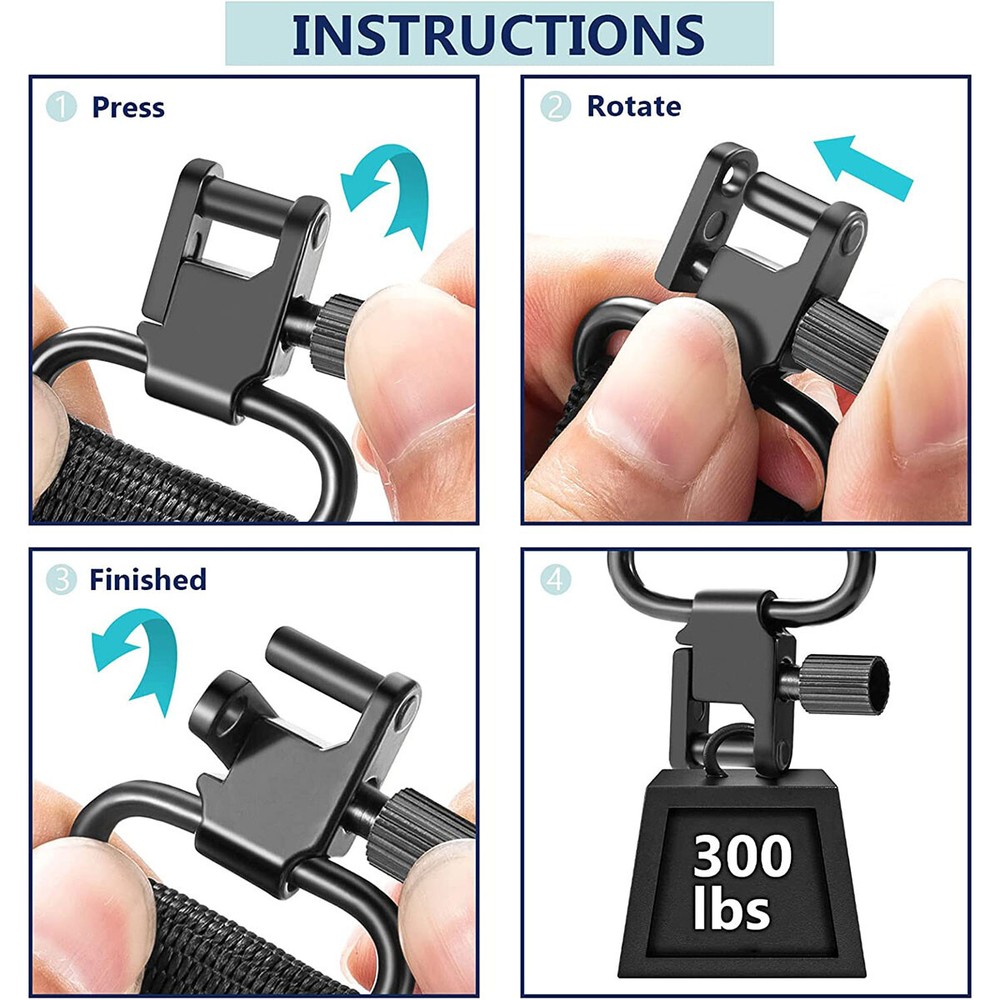 Adjustable Two Point Rifle Gun Sling Strap Quick Release Swivels Shoulder Padded