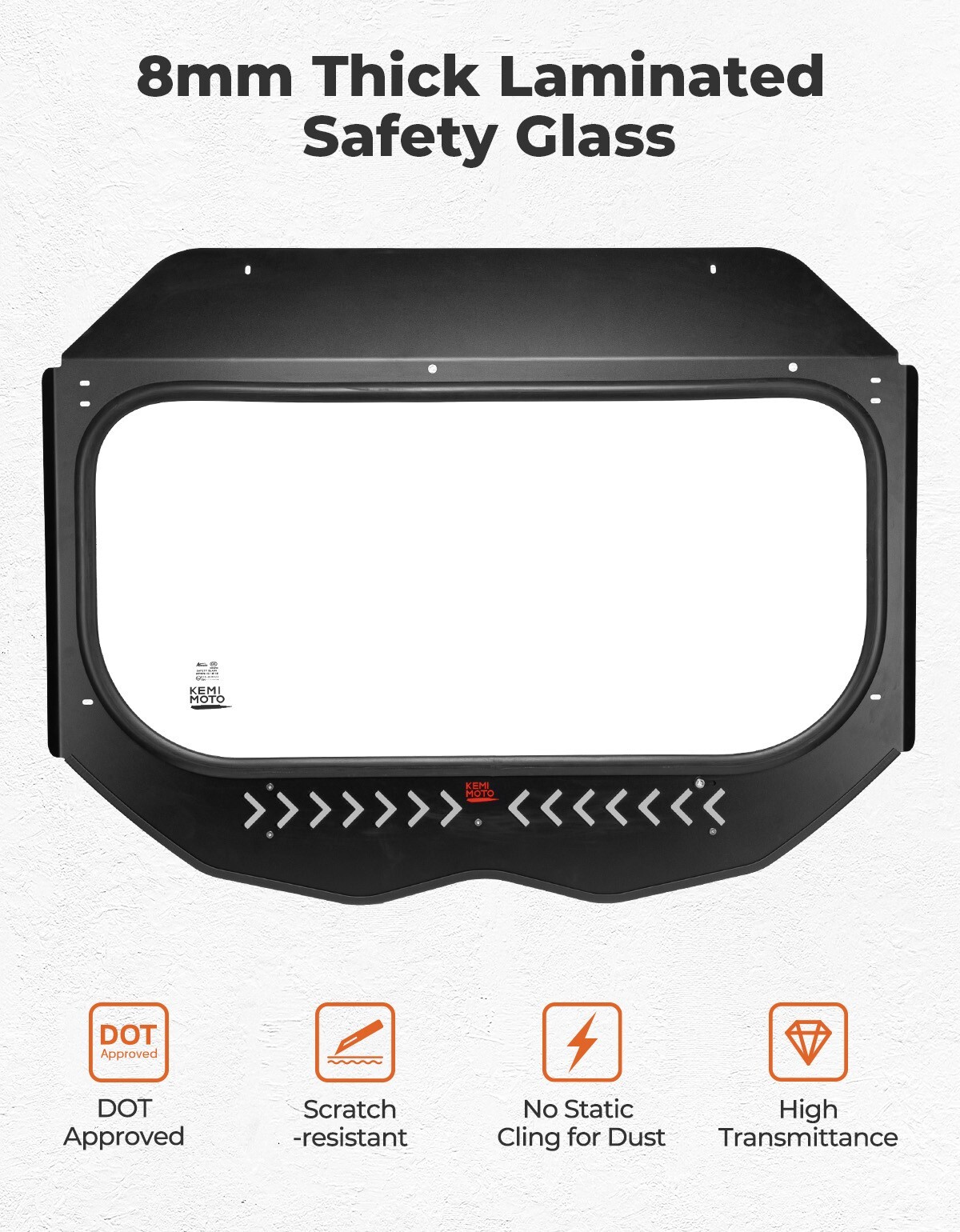 KEMIMOTO Glass Windshield W/ Sliding Vents+ Manual Wipers for Can-Am Maverick X3