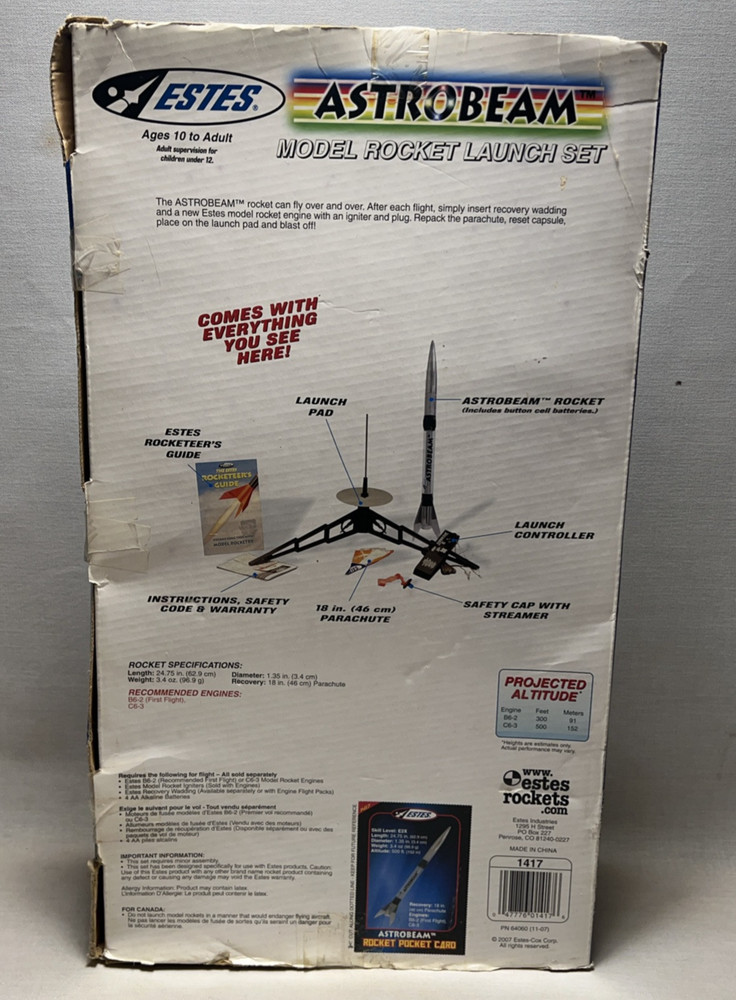 NEW 2007 ESTES Astrobeam - Model Rocket Launch Set 1417