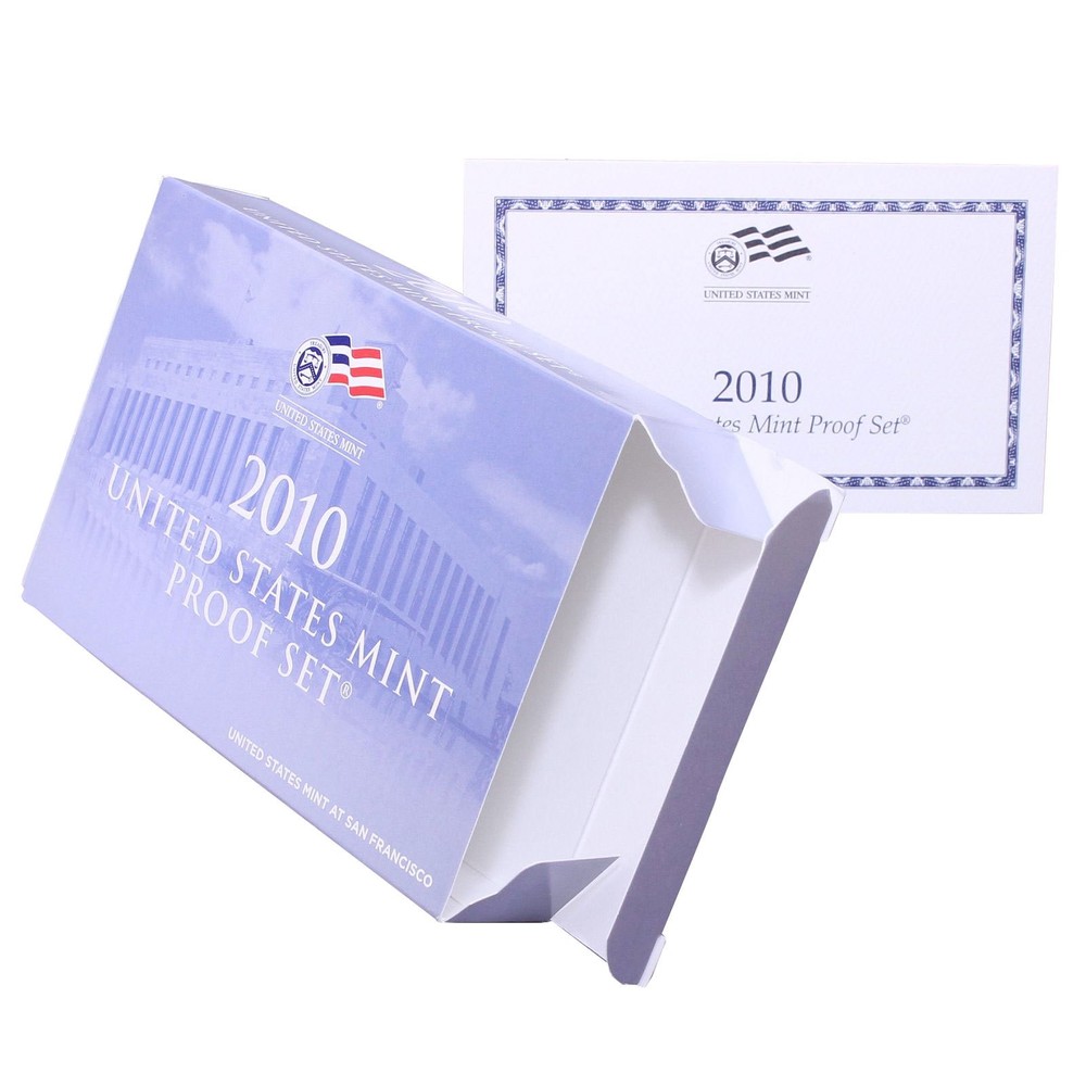 Empty Packaging Replacement Clad Proof Set Box & COA No Coins 2010
