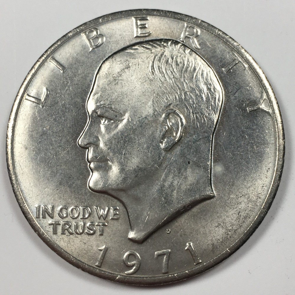 1971-D Type 2 Eisenhower Dollar - Gem Mint State (MS) KM#203 - 8137
