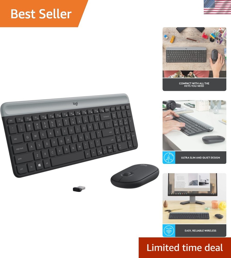 Graphite MK470 Wireless Keyboard and Mouse Combo - Perfect for Windows Users