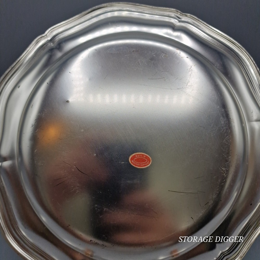 Vintage Stainless Stee Serving Tray 9.75" Flutter Dish W. Germany Kitchen Decor