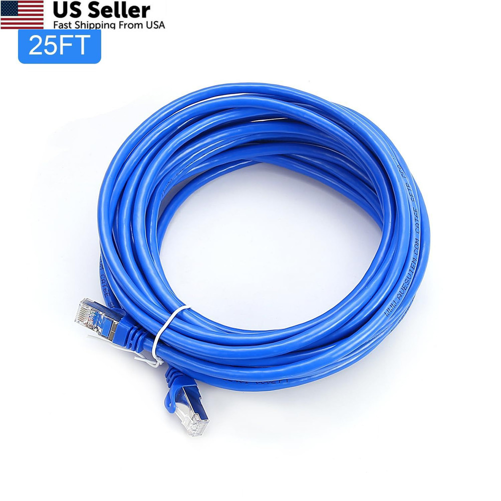 AvesView CAT 6 Shielded Ethernet Cable 25FT, Indoor High-Speed Blue