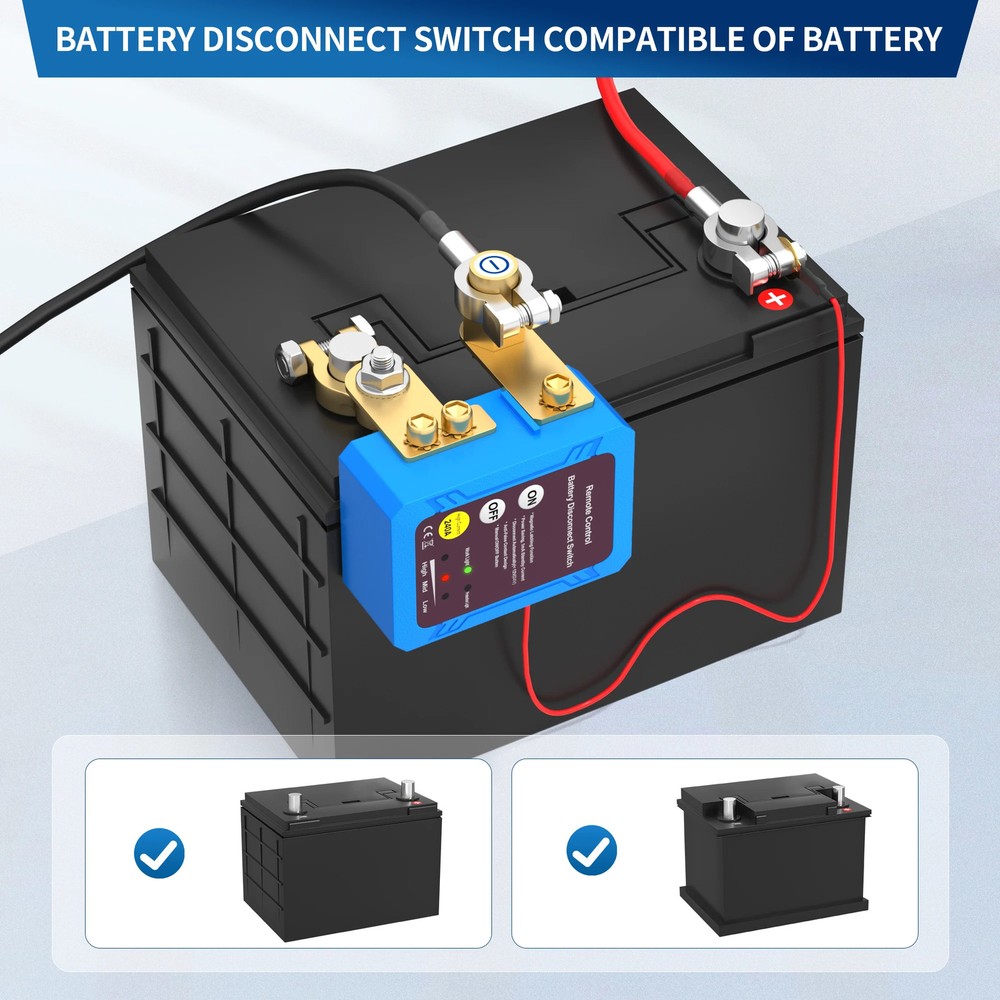 Kill Switch 12V 240A Remote Battery Disconnect Switch Automatic Power Shut Off S