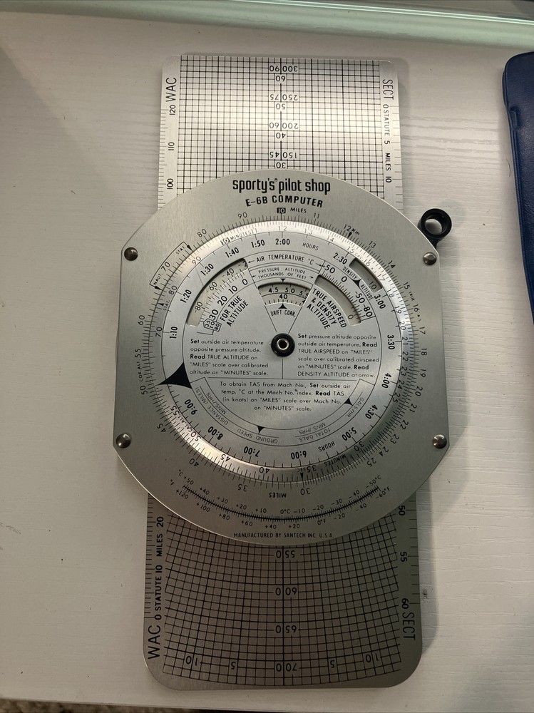 Sportys Pilot shop E-6B Flight computer w Case and Manual