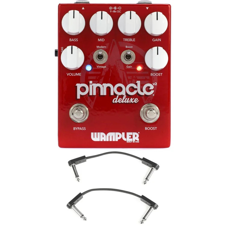 Wampler Pinnacle Deluxe V2 Overdrive Pedal with EBS Patch Cables