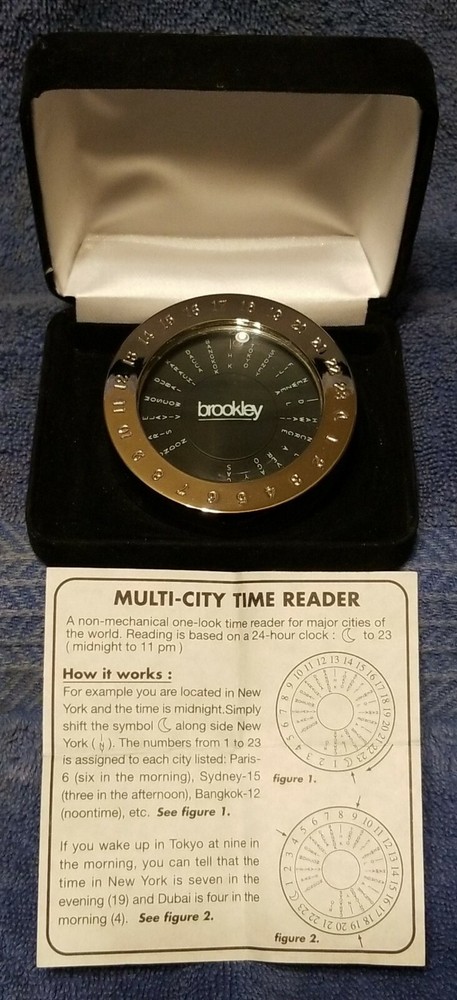 BROOKLEY Multi-City Time Reader Silver With Black Case