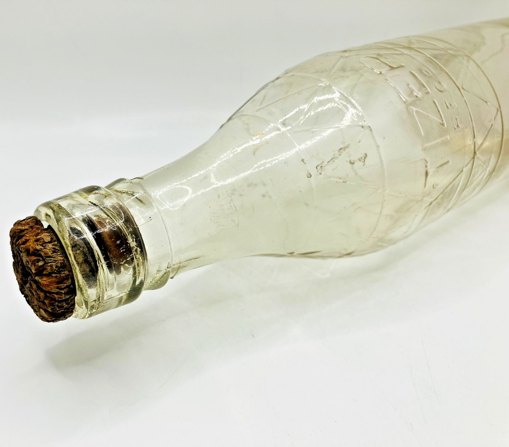 Antique Tizer Clear Bottle with Triangular Pattern in Excellent Condition - 1924