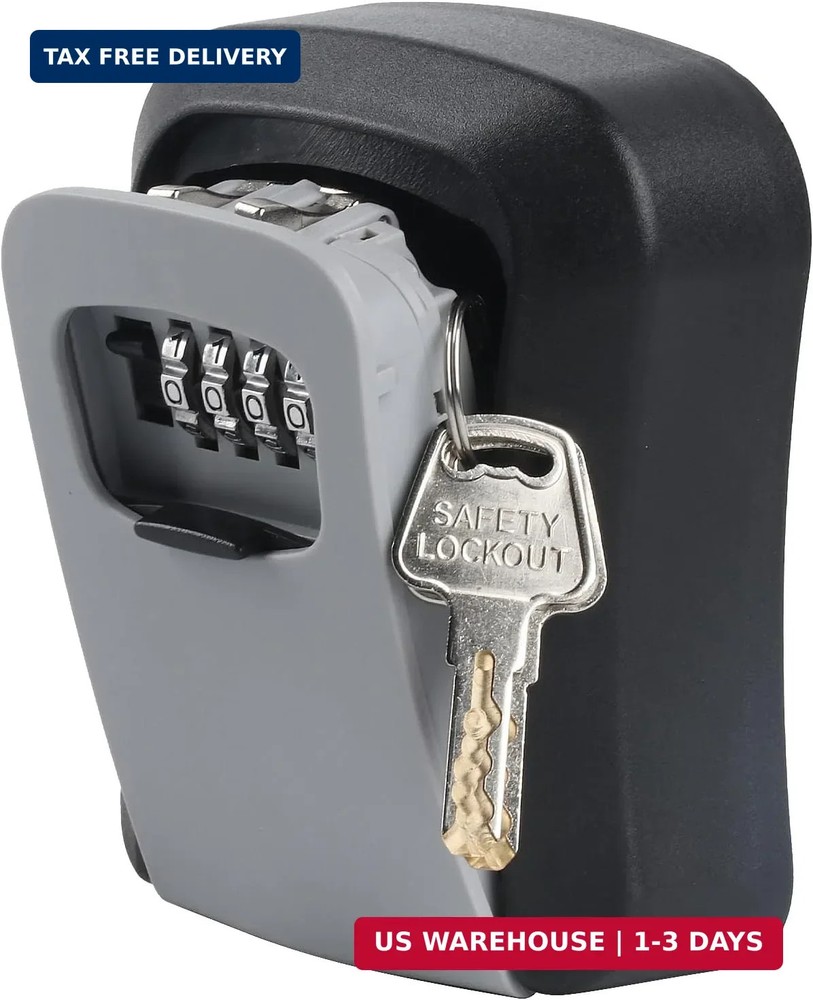 Key Lock Box for Outside, Wall Mounted, Waterproof Resettable Code Safe Security