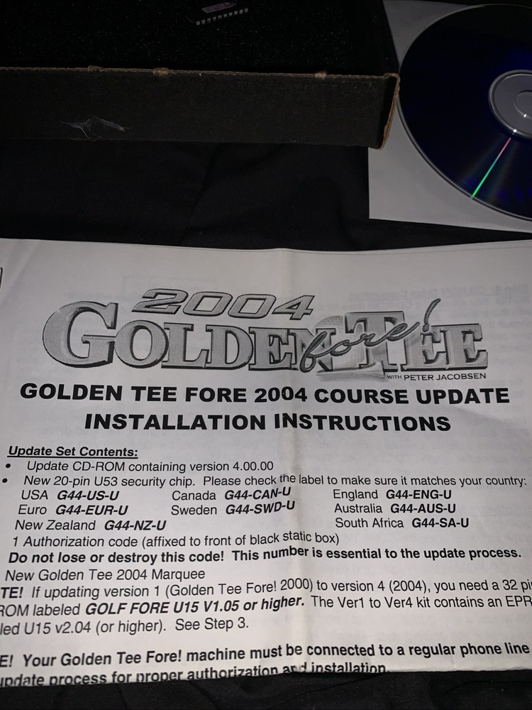 Golden Tee Fore US Version 2002 - 2004 Course Set Update Arcade DLC Disc + Chip