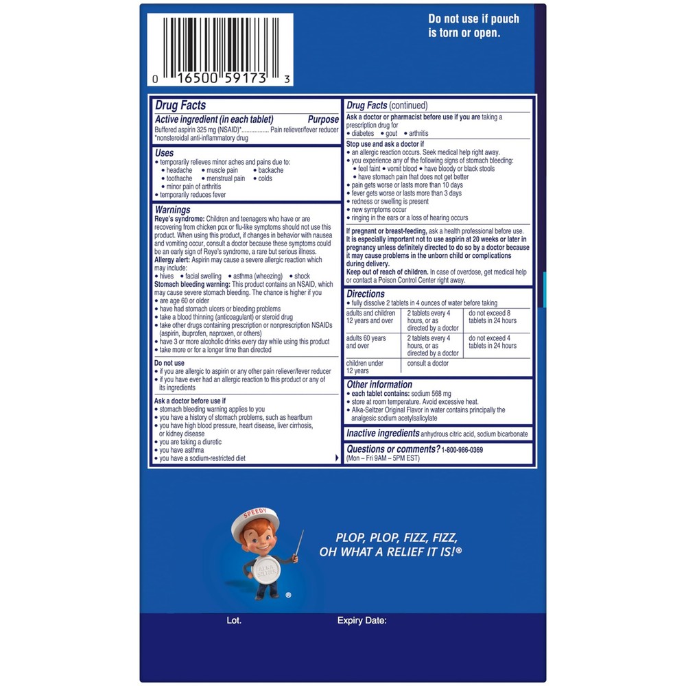 Alka-Seltzer Effervescent Tablets Original Flavor,