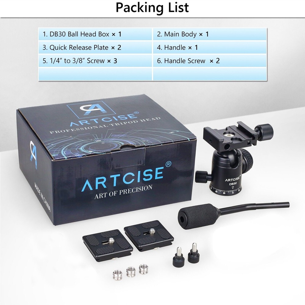 ARTCISE Fluid Video Head Camera Tripod Head Ball Head Mount Panoramic Head
