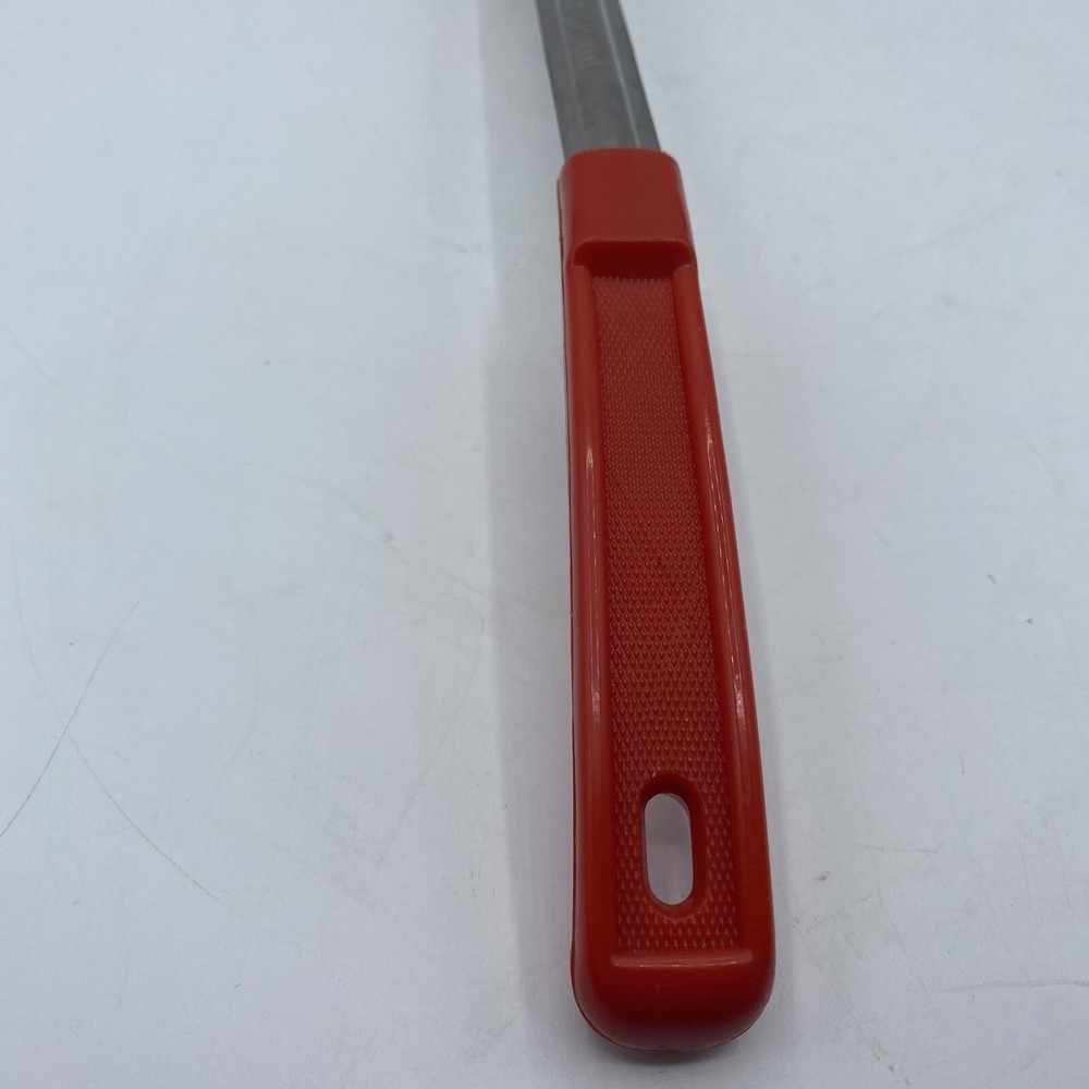 Winco Serving Spoon Red Plastic Handle India Stainless 2oz 59ml 13.5" Portion
