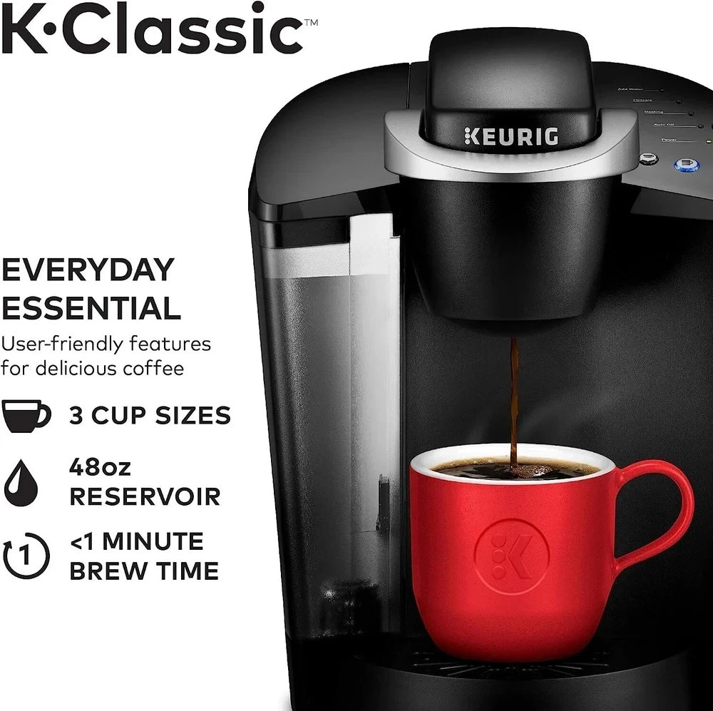 Keurig K-Classic Coffee Maker Programmable Single Serve K-Cup Pod 3 Brew Sizes