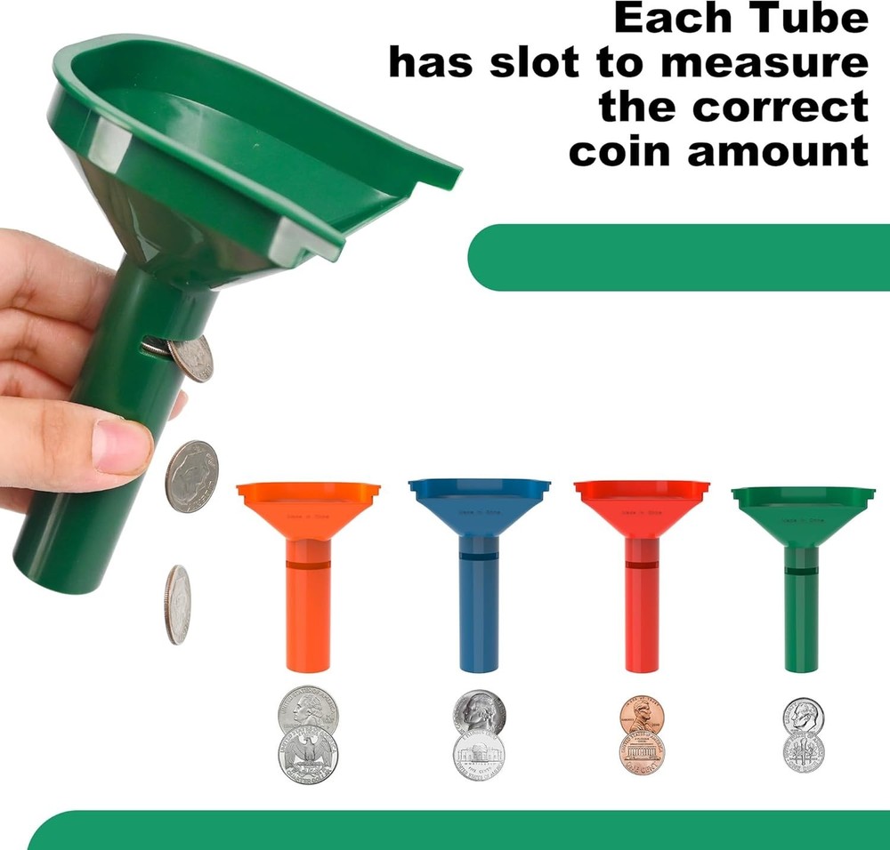 Efficient Coin Sorting & Wrapping Kit: 4 Trays, Tubes & Flat Wrappers Included