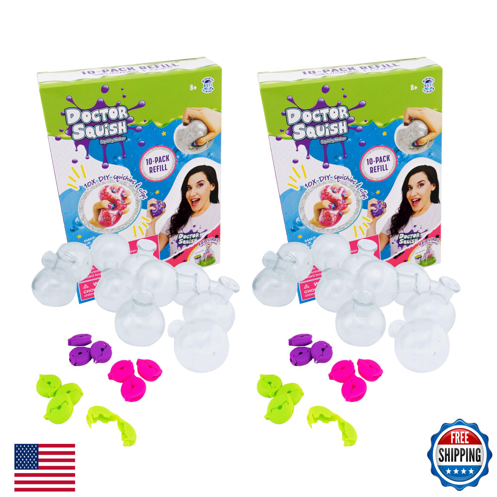 Doctor Squish Squishy Maker Refill Pack | DIY Squishy Making Kit with 10 TPR Bal