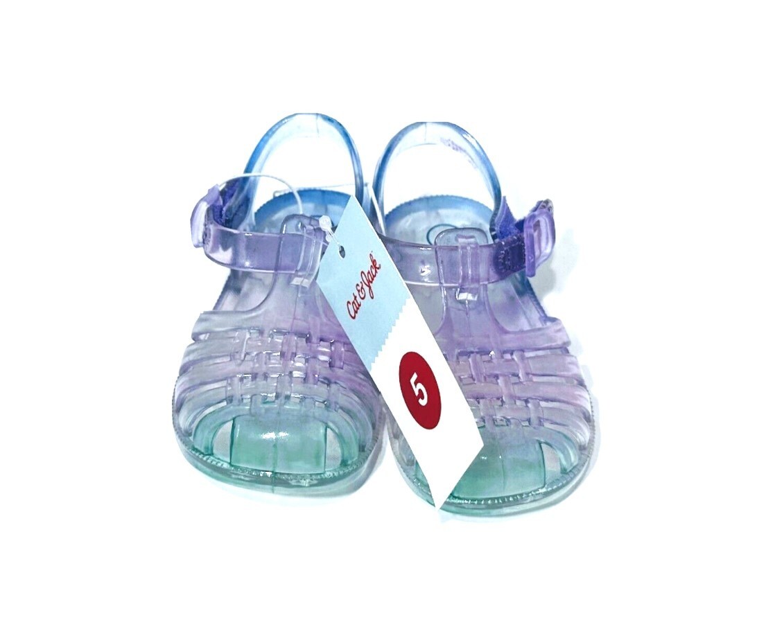 Cat & Jack Toddler Girls Ombre Purple Sunny Jelly Shoes Sandals - Size 5