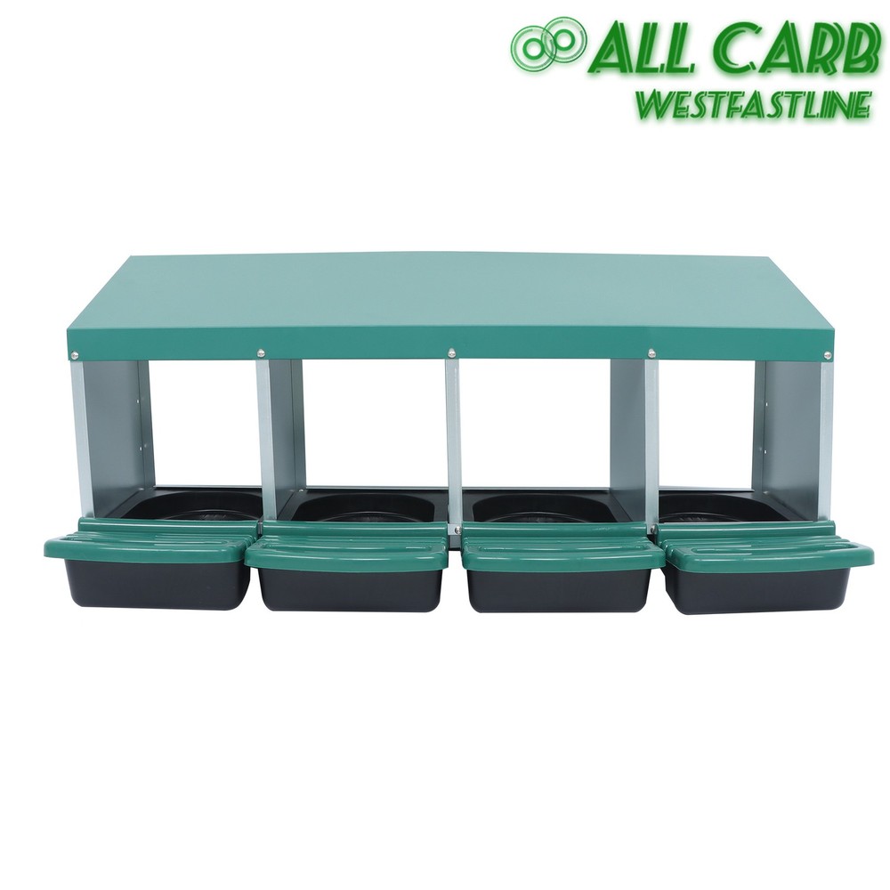 Chicken Nesting Boxes 4 Hole With Perch Metal Chicken Egg Laying Nesting Box