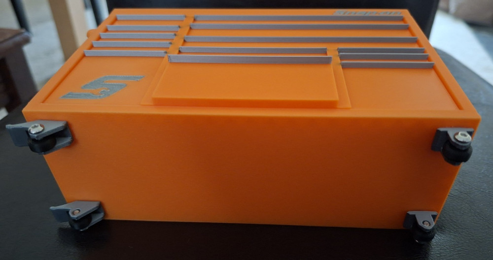 Snap-On Mini High Quality 3D Printed Toolbox (Orange) (Silver)
