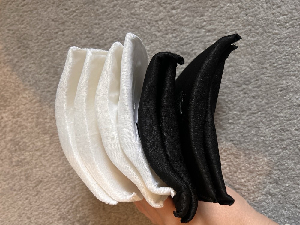 WOMENS BRA INSERTS PADDING BLACK & WHITE SET REMOVABLE CUPS / INSERTS