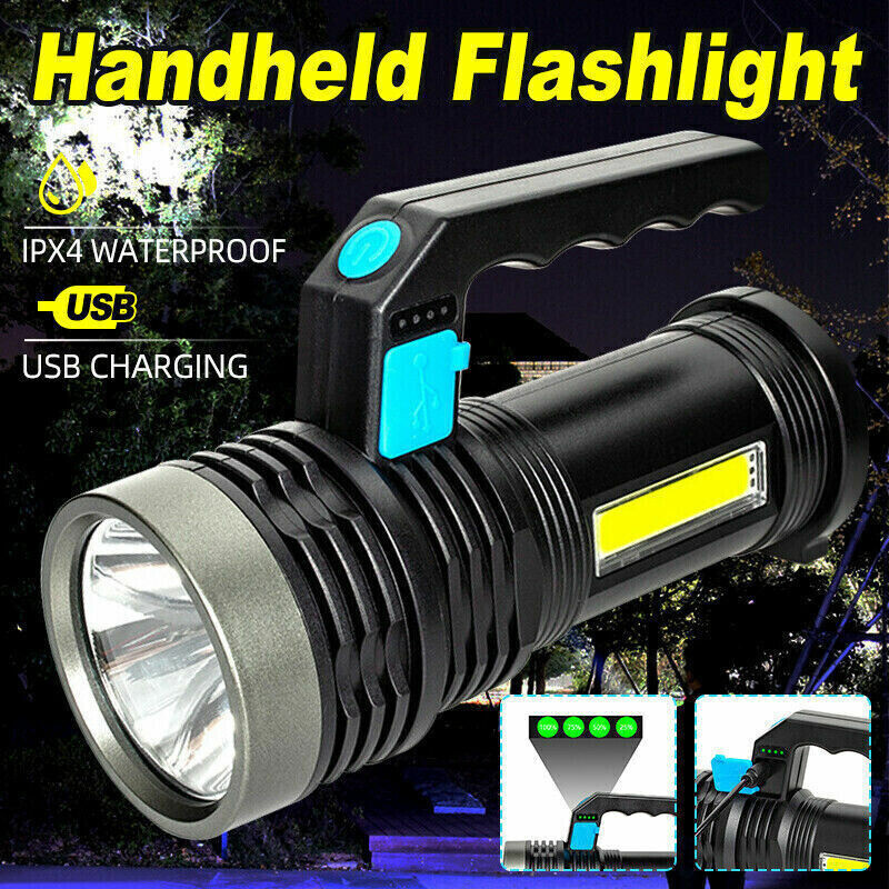 High Powered LED Flashlight Super Bright Torch USB Rechargeable Lamp