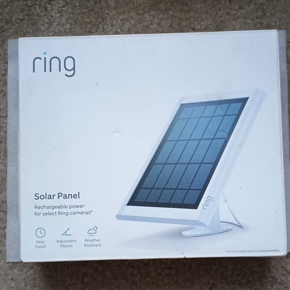 Ring Solar Panel White Weather Resistant Adjustable Mount for Select Cameras