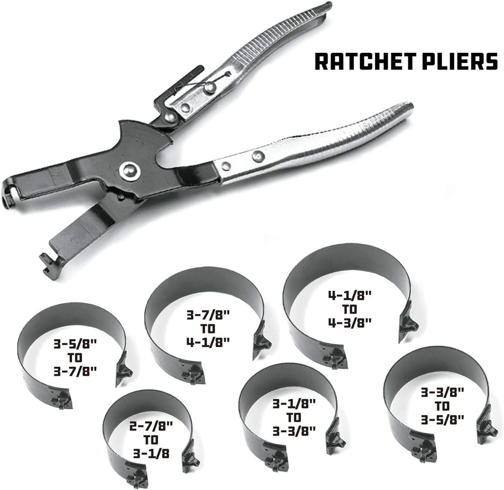 Piston Ring Compressor Tool Set for Car Engine Vehicle Maintenance Clamps Ratche