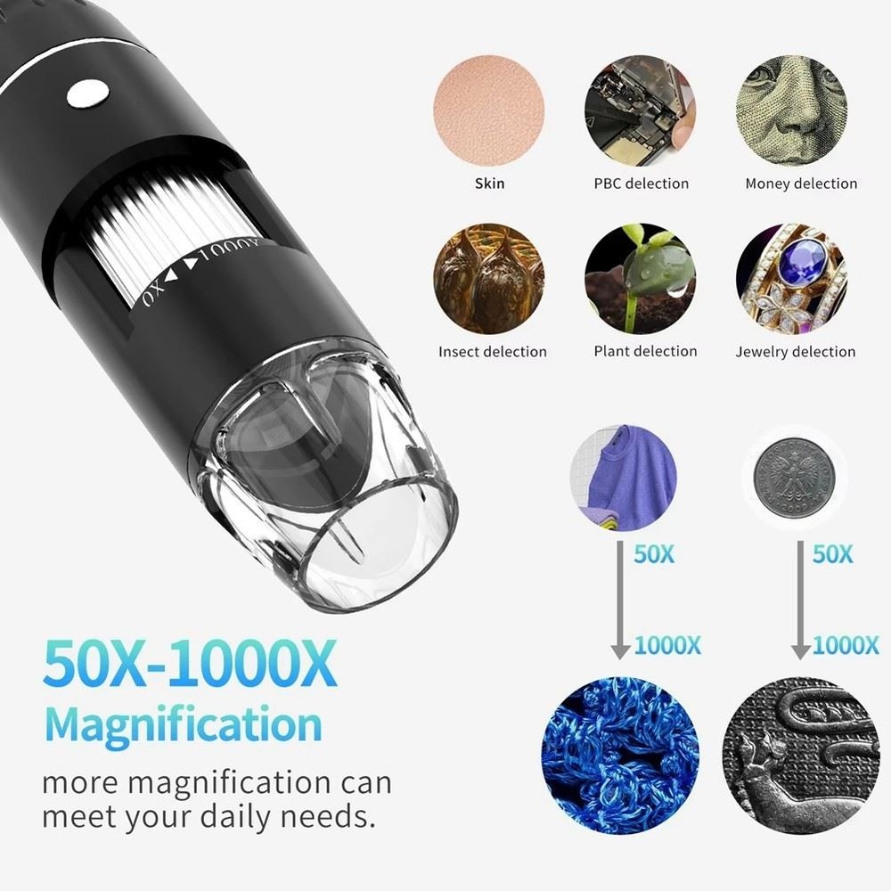 Digital Microscope Handheld USB Inspection Camera 50x1600x with Stand 8