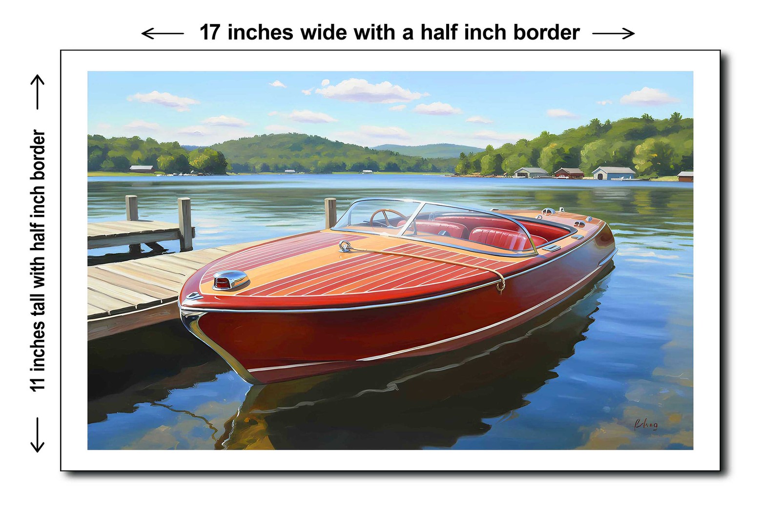 1956 21' Chris-Craft Capri - 11x17 Poster Art Print